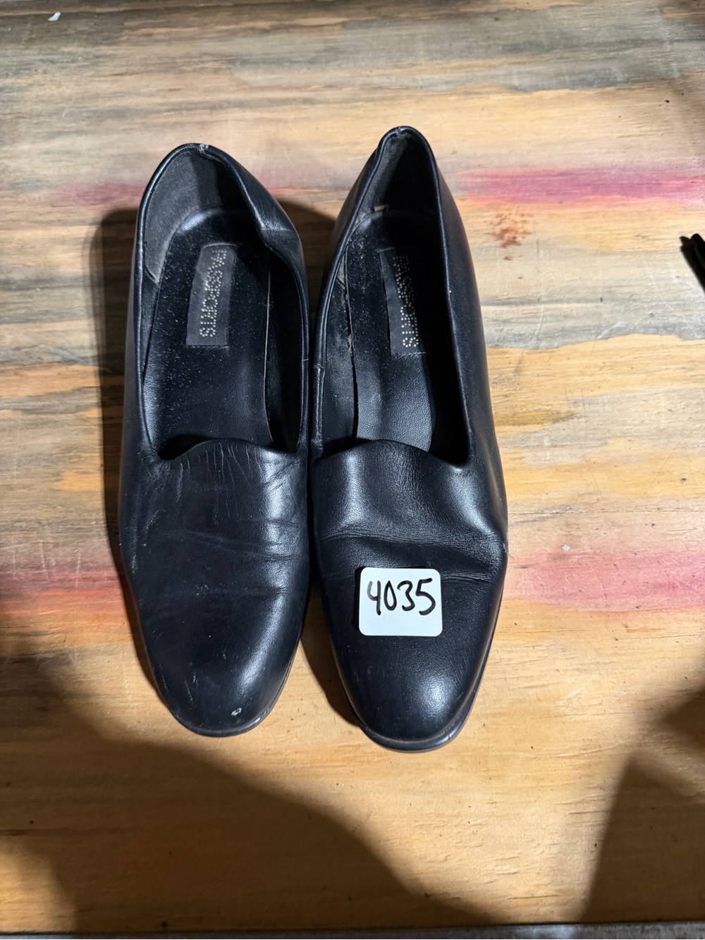 #4035- PassPort Black Leather Woman’s heels